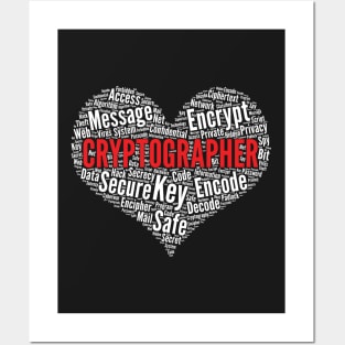 Cryptographer Heart Encryption Design Security Programmer print Posters and Art